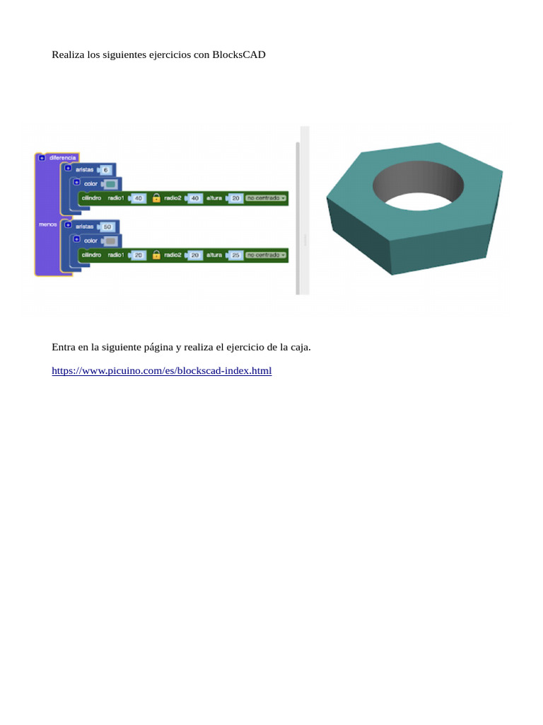 Ejercicios con BlocksCAD | PDF