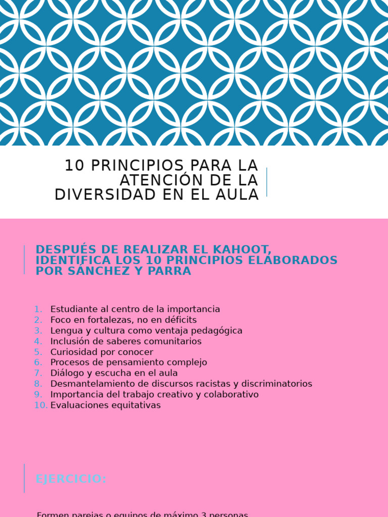 10 Principios para la Diversidad en Aula | PDF
