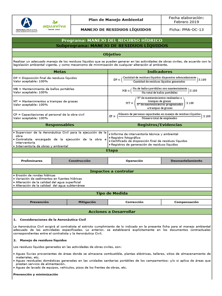 Manejo Efectivo de Residuos Líquidos | PDF | Residuos | Agua