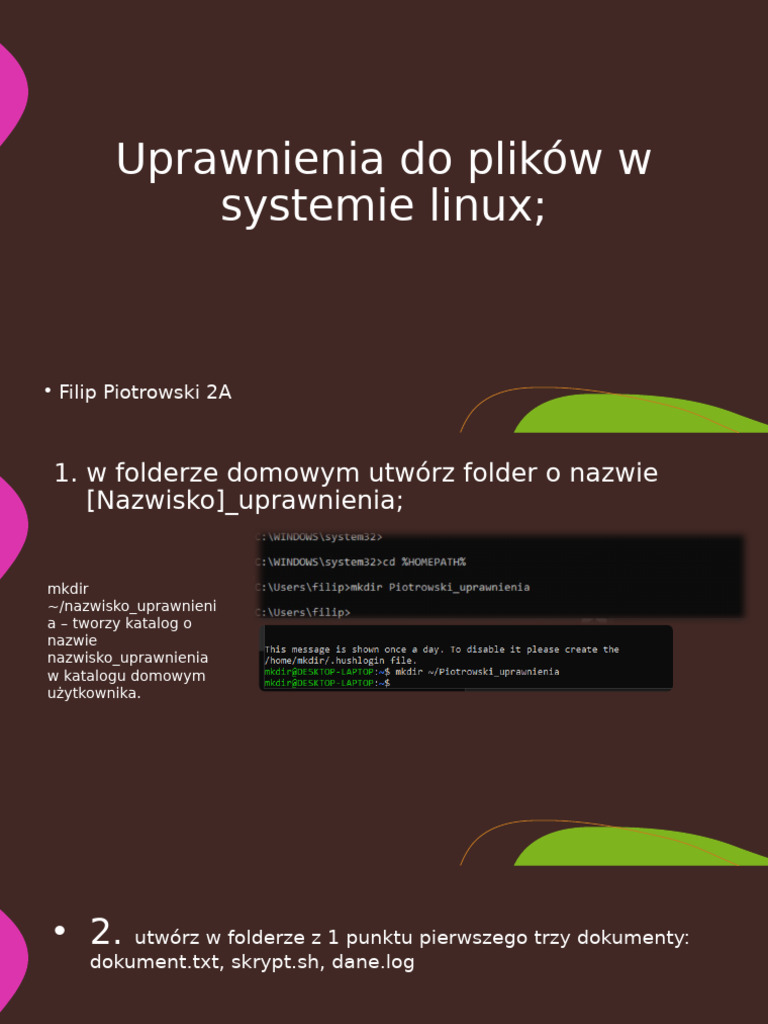 Uprawnienia Do Plików w Systemie Linux FP | PDF