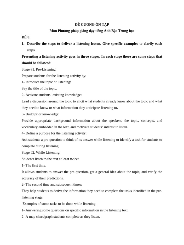 Steps for Teaching Listening and Reading | PDF | Teachers | Vocabulary