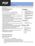 R2R Process Associate Resume Sample | PDF