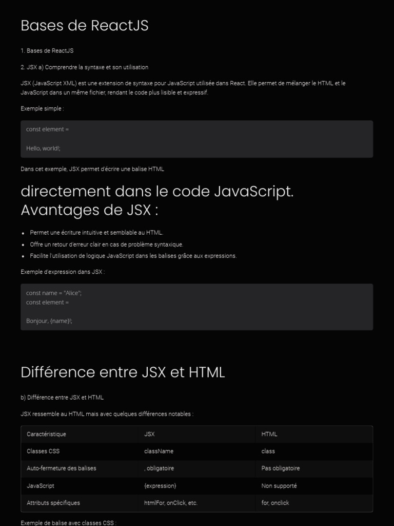 Bases de ReactJS | PDF | JavaScript | Html