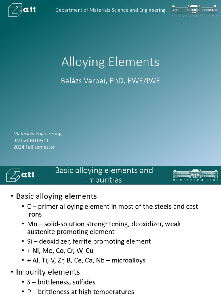Effects of Alloying Elements on Steel | PDF | Steel | Heat Treating