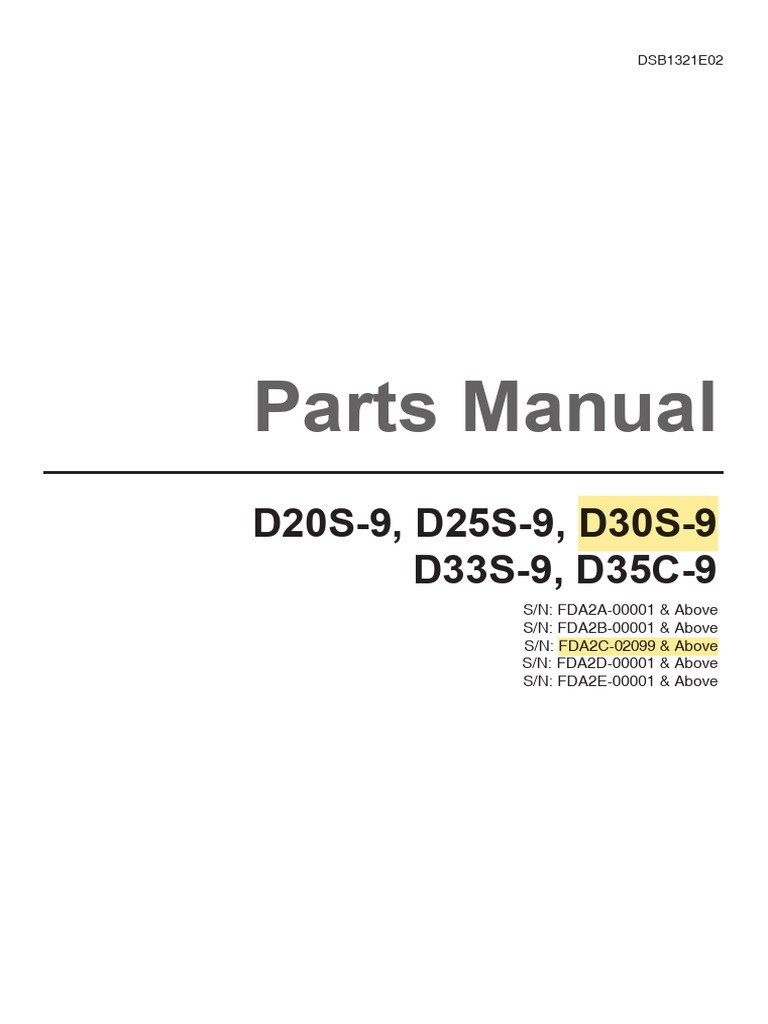 Doosan D30S-9 Parts Manual | PDF | Automotive Industry | Automotive ...