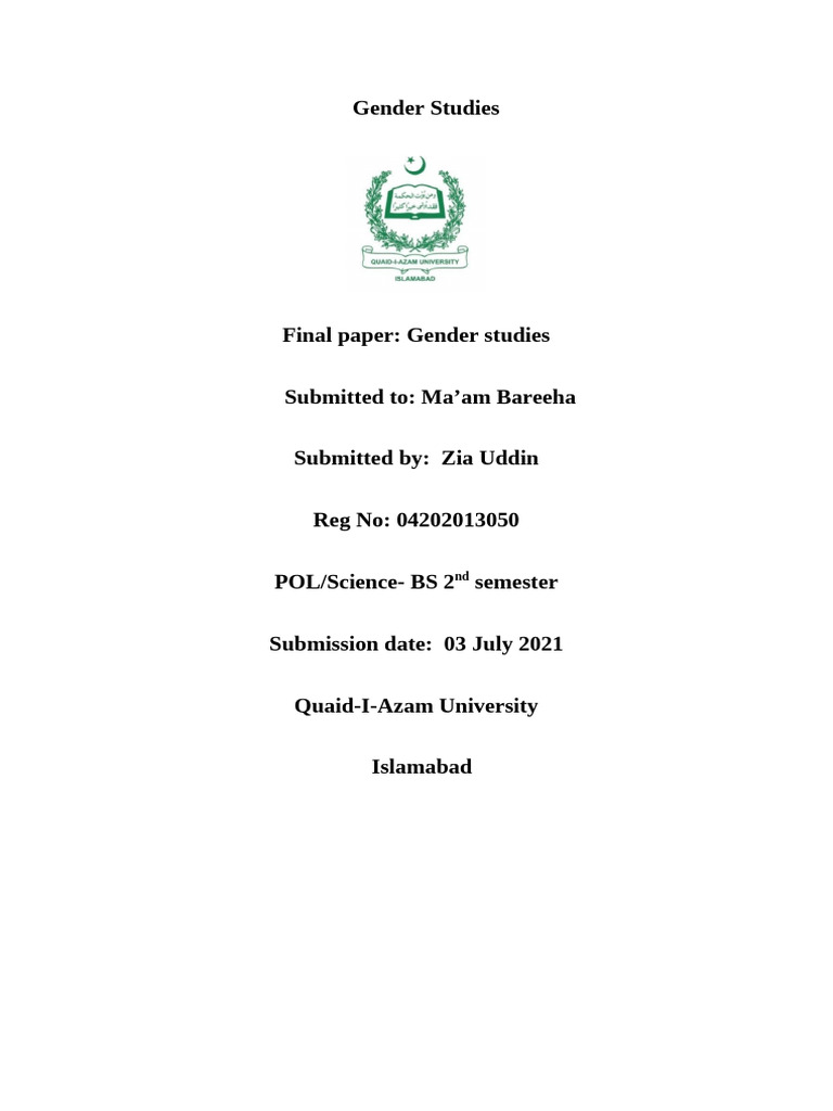 Gender Studies: Public vs. Private Sphere | PDF | Intersectionality ...