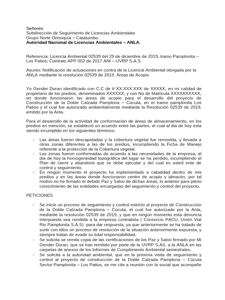 ANLA AREAS ACOPIA MATERIALES BODEGAGender Duran | PDF