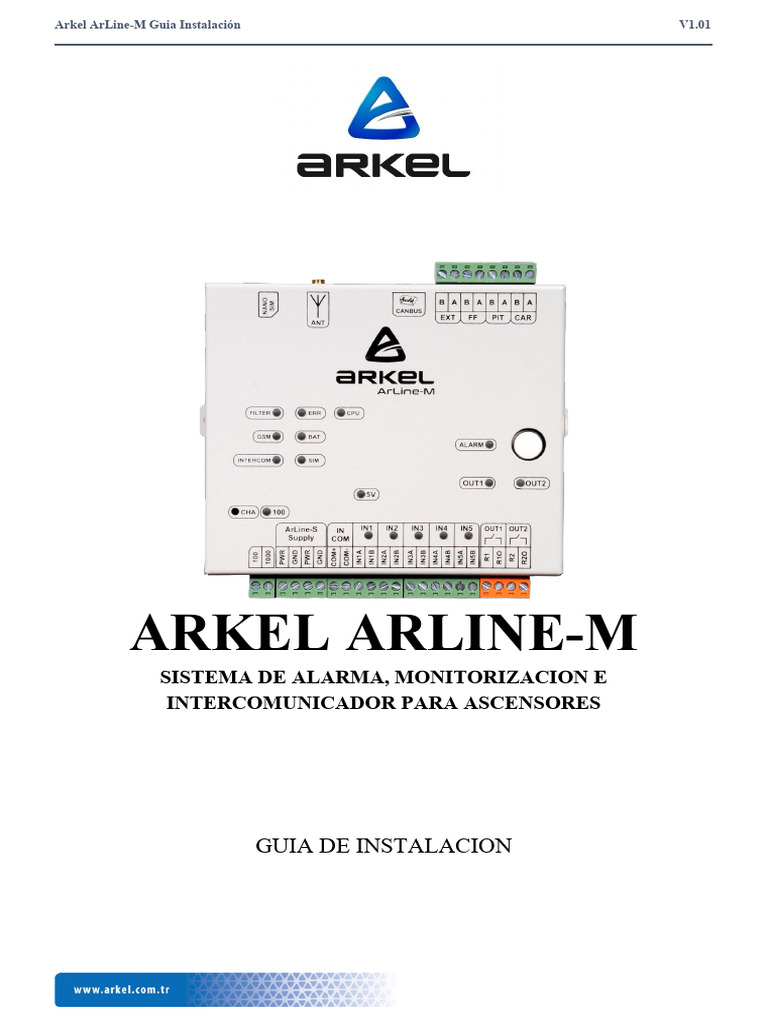 Arkel arline m quick installation guide v101 es pdf ascensor