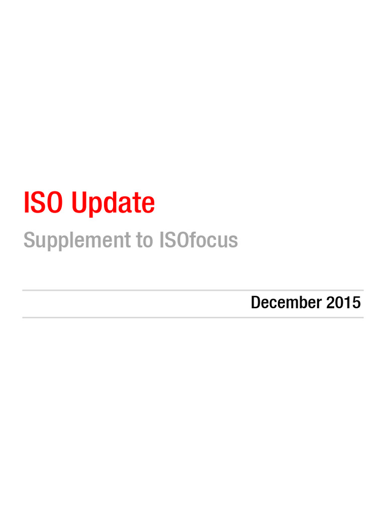 Isoupdate 201512 | PDF | International Organization For Standardization ...