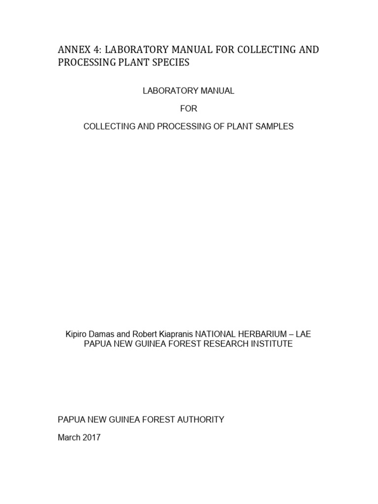 Plant Sample Collection Manual PNG | PDF | Leaf | Trees