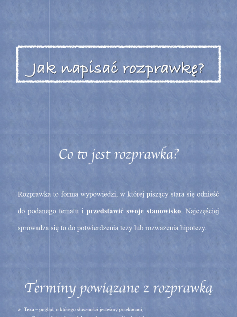 Jak Napisać Rozprawkę | PDF
