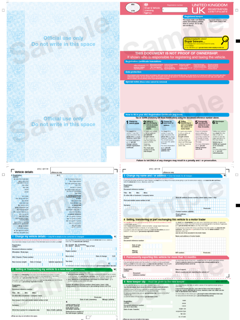 DVLA V5C Registration Guidance | PDF | Vehicles | Motor Vehicle