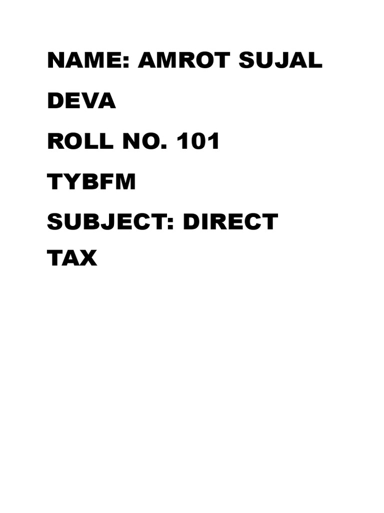 Direct Tax | PDF