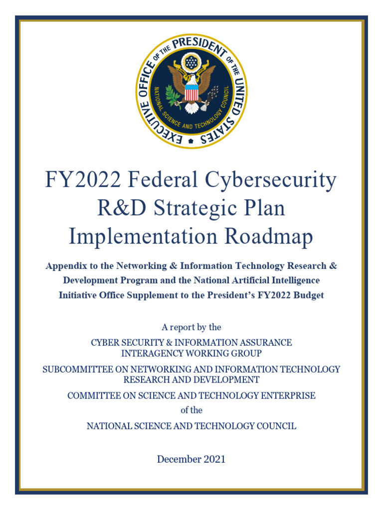 FY2022 Cybersecurity RD Roadmap PDF Computer Security Security