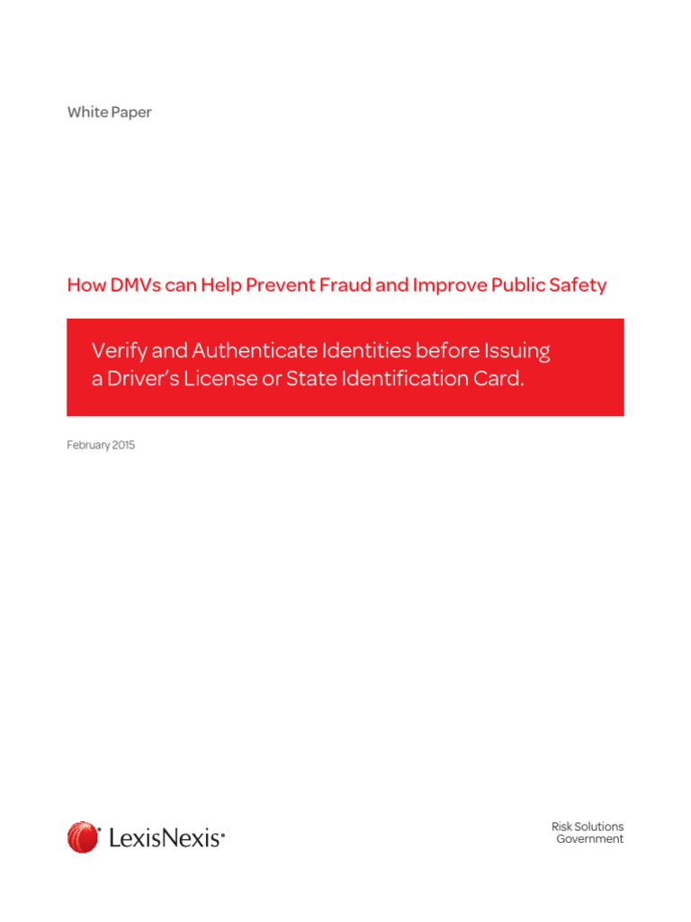 Enhancing DMV Identity Verification | PDF | Department Of Motor ...
