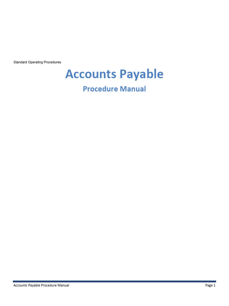Standard Operating Procedures - Accounts Payable | PDF | Accounts ...