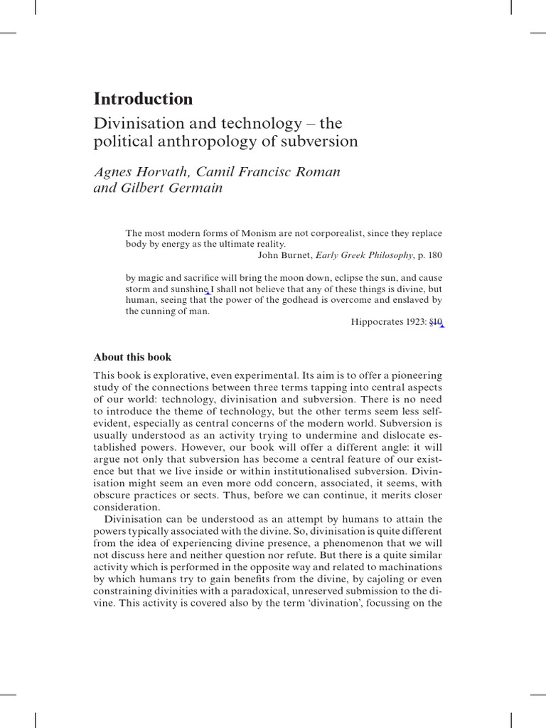 Divinization and Technology The Politica | PDF | Soul | Sociology