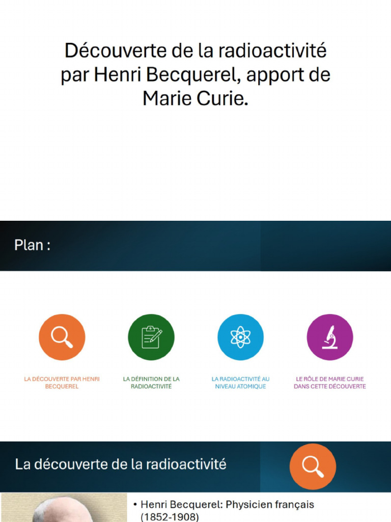 Découverte de la radioactivité et Curie | PDF