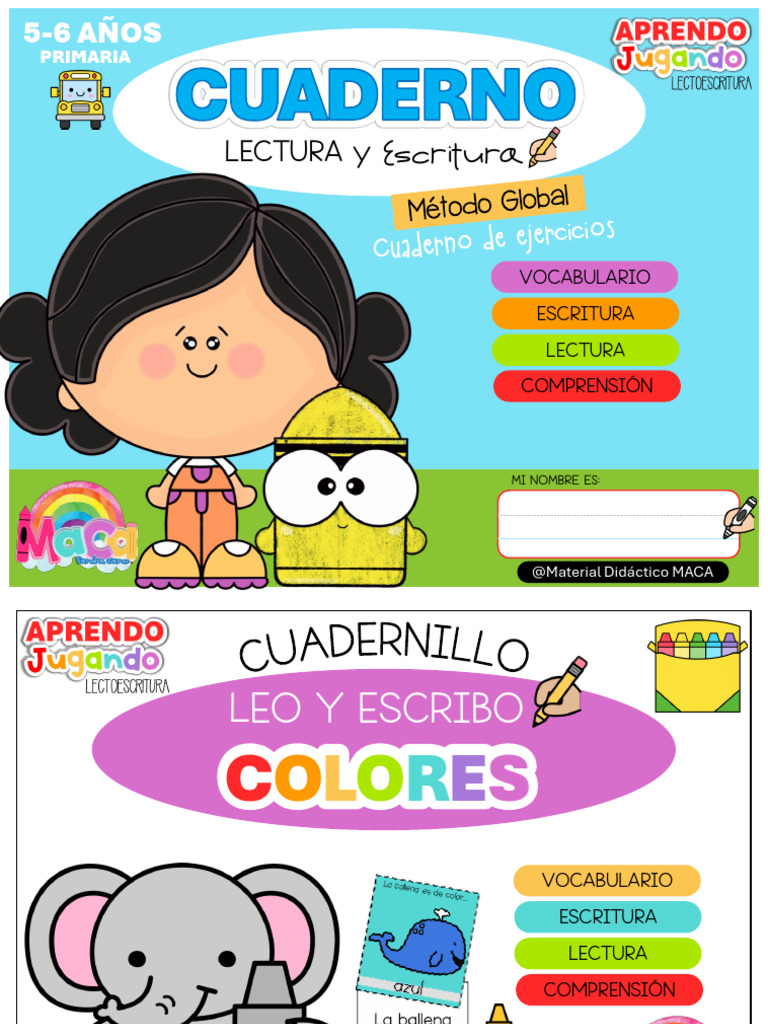 Cuadernillo de Lectura y Escritura 5-6 Años | PDF | Color | Rojo