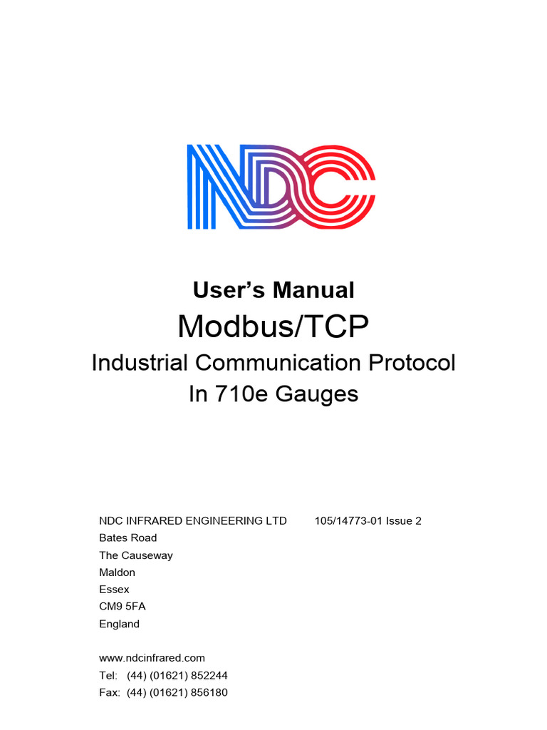 Modbus/TCP User Manual for 710e Gauges | PDF | Ip Address | Parameter ...