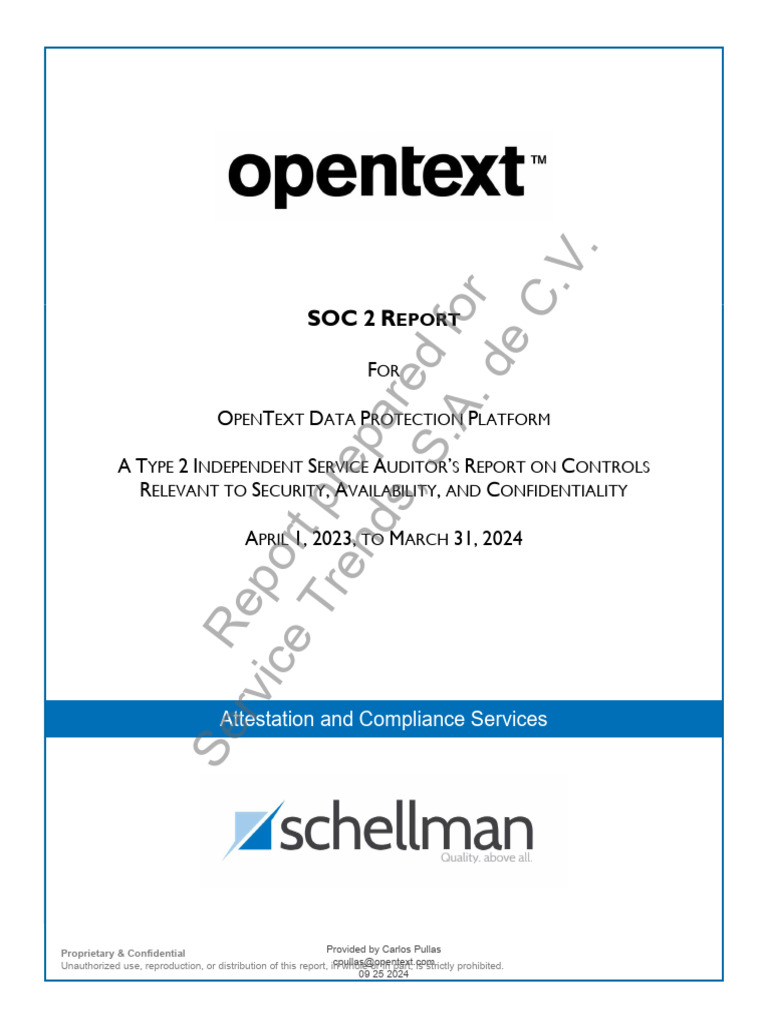 OpenText (Carbonite) - 2024 SOC 2 Type 2 Service Trends | PDF ...