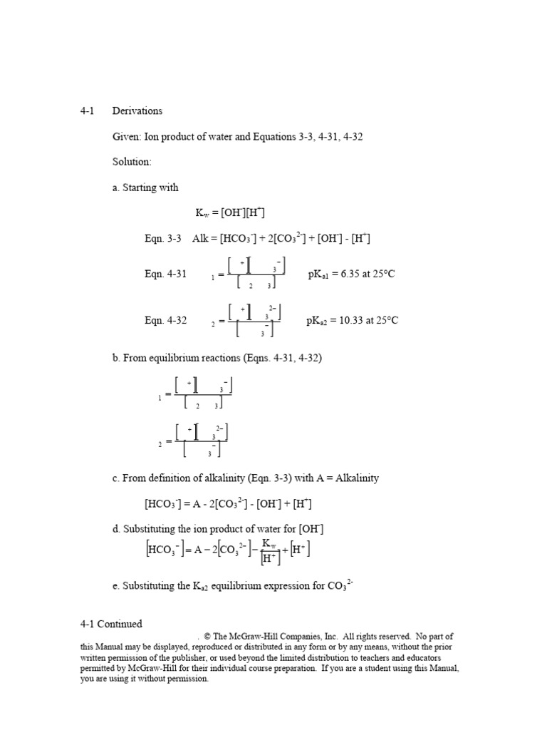 Bicarbonate Alkalinity Calculation Guide | PDF | Alkalinity | Bicarbonate