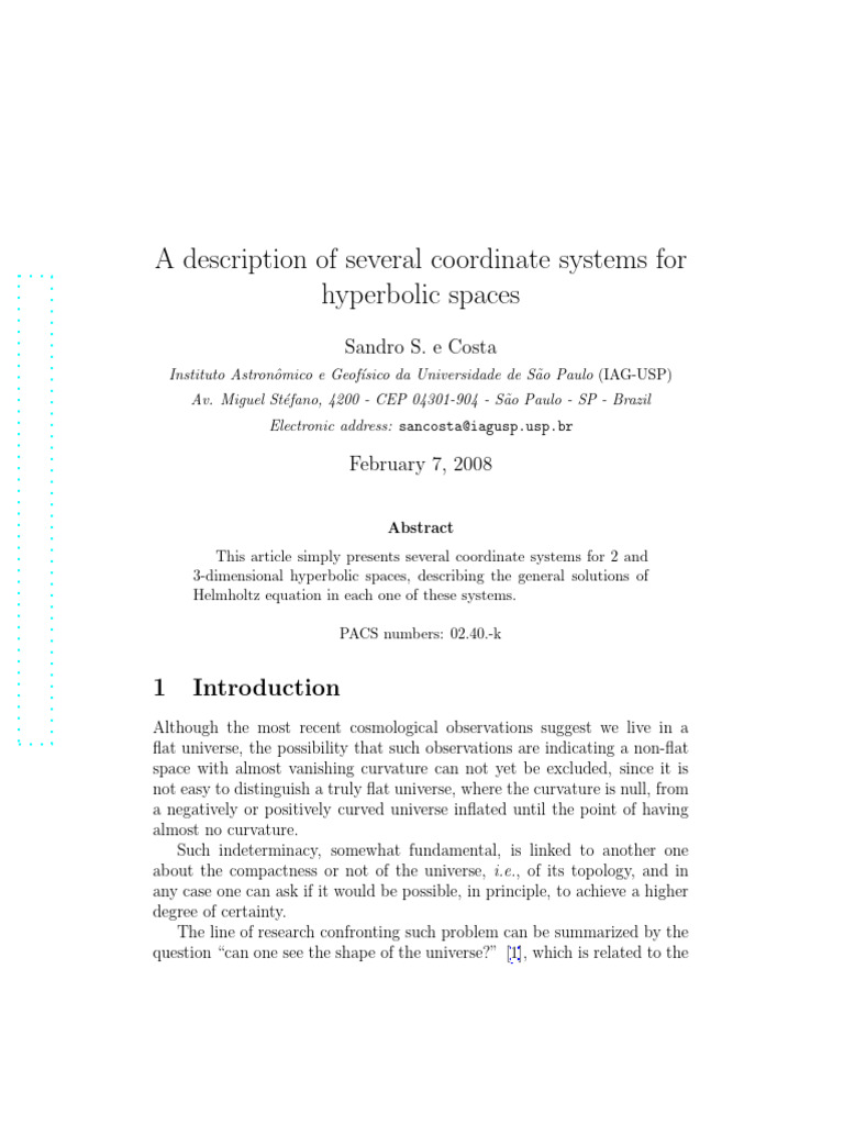 0112039v1 | PDF | Hyperbolic Geometry | Dimension