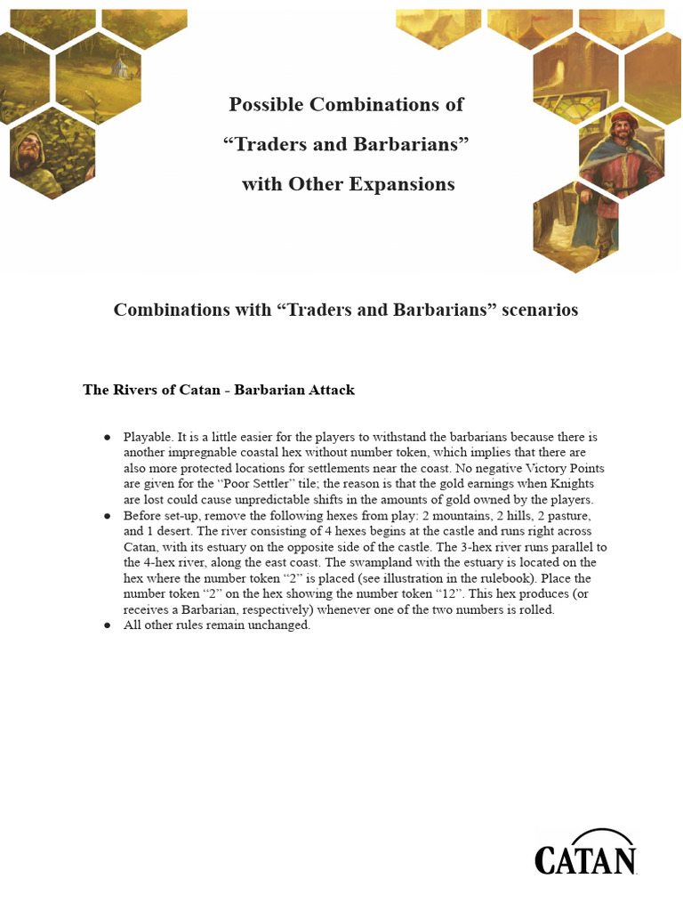 Catan: Rivers & Barbarian Attack Rules | PDF