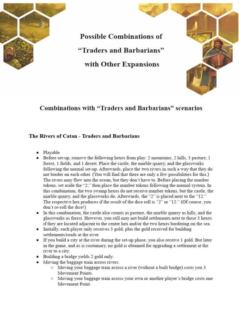 The Rivers of Catan - Traders and Barbarians | PDF