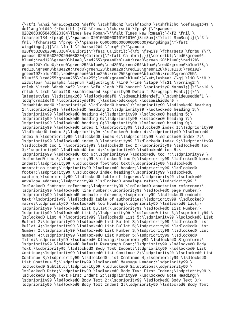 RTF Document Formatting Guide | PDF | Html | Writing
