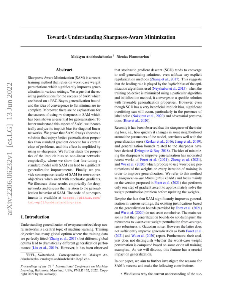 Understanding Sharpness-Aware Minimization | PDF | Mathematical ...
