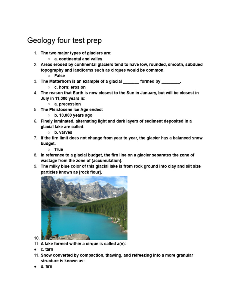 Geology Four Test Prep | PDF