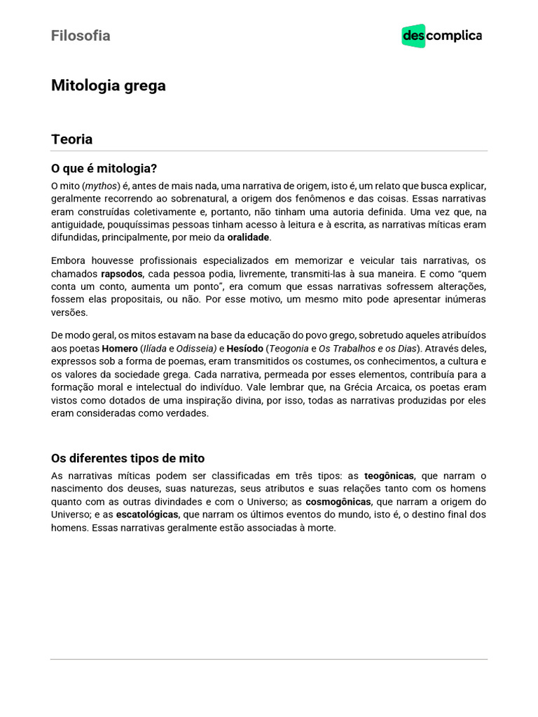 Mitologia Grega A2d9a Pdf Mitologia Grega Homero