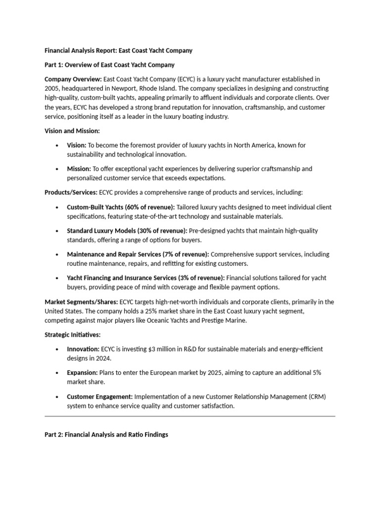 Five Features Of Financial Analysis Report