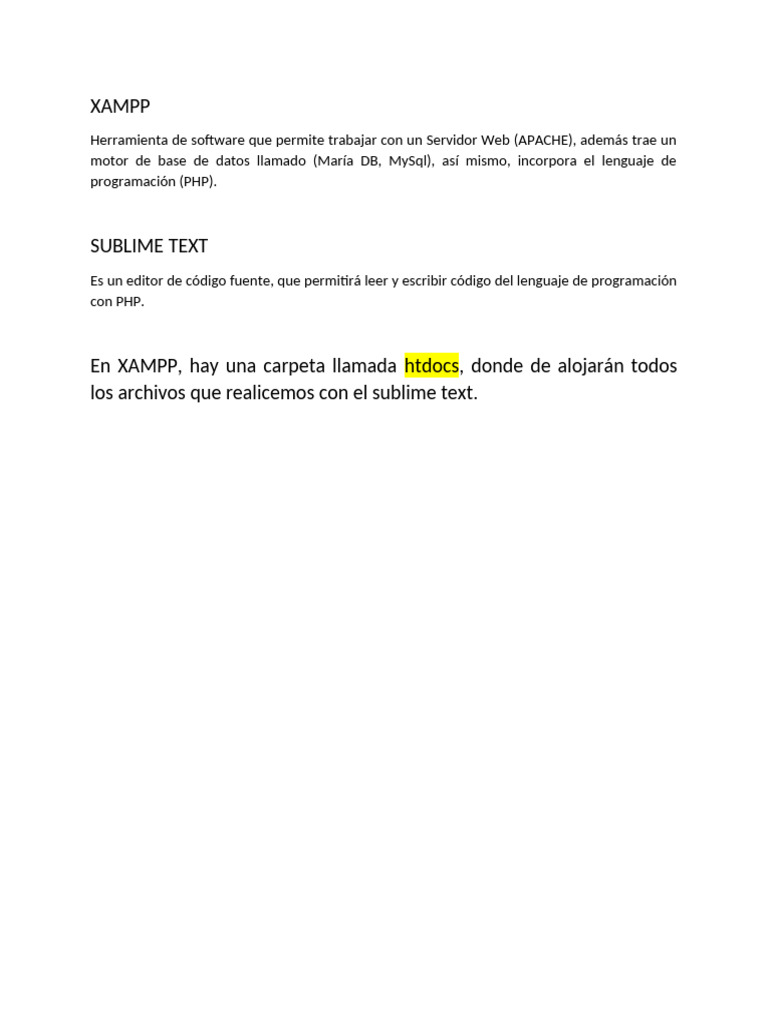 XAMPP y Sublime Text para PHP | PDF
