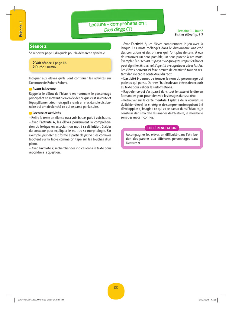 Guide du maître : Lecture et activités | PDF | Linguistique