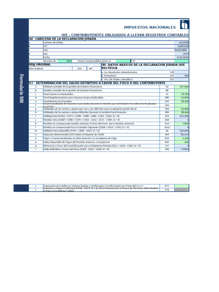 Form 500 Iue Formato | PDF | Contabilidad | Impuestos