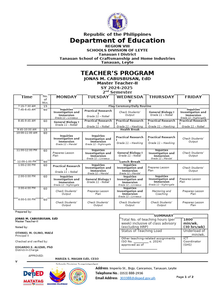 TEACHERS PROGRAM NEW TEMPLATE Jonas | PDF