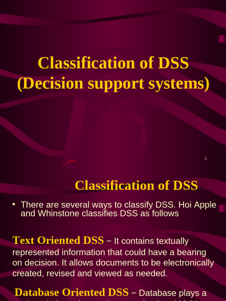 DSS Classification and Types Explained | PDF | Decision Support System ...