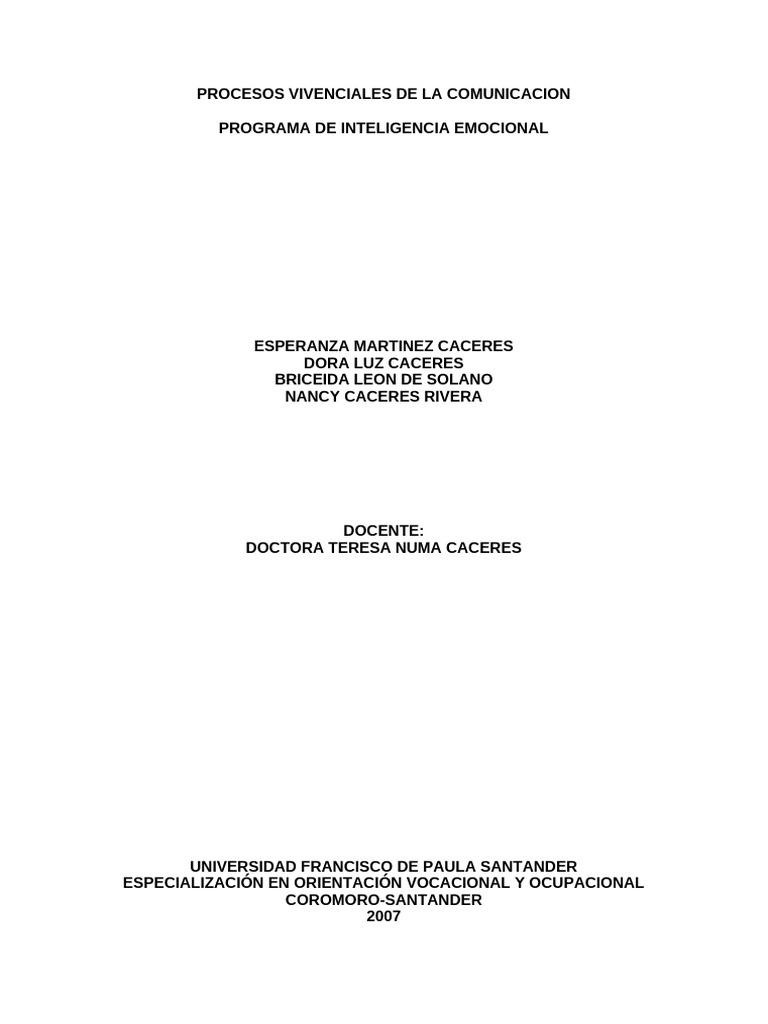 Programa Inteligencia Emocional | PDF | Las emociones | Inteligencia ...