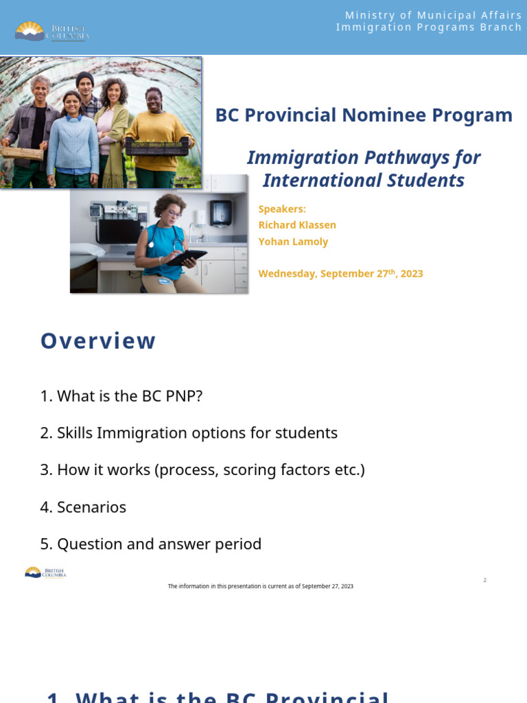 BC PNP Info Session - Immgration Pathways For International Students ...