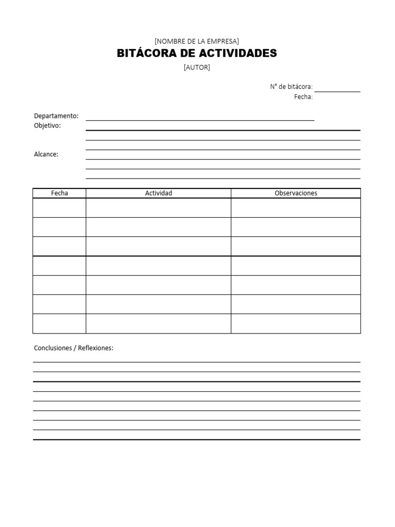 Bitacora de Entrenamiento | PDF