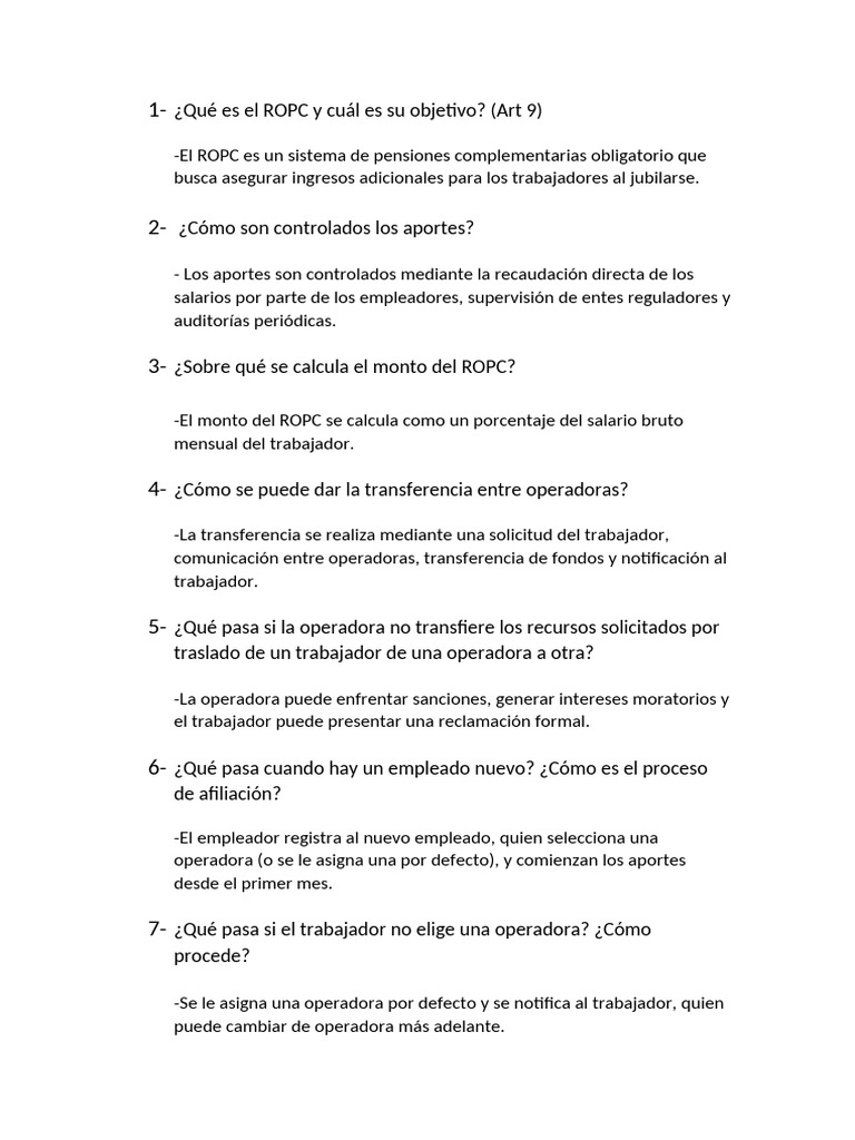 ROPC: Guía sobre Aportes y Afiliación | PDF