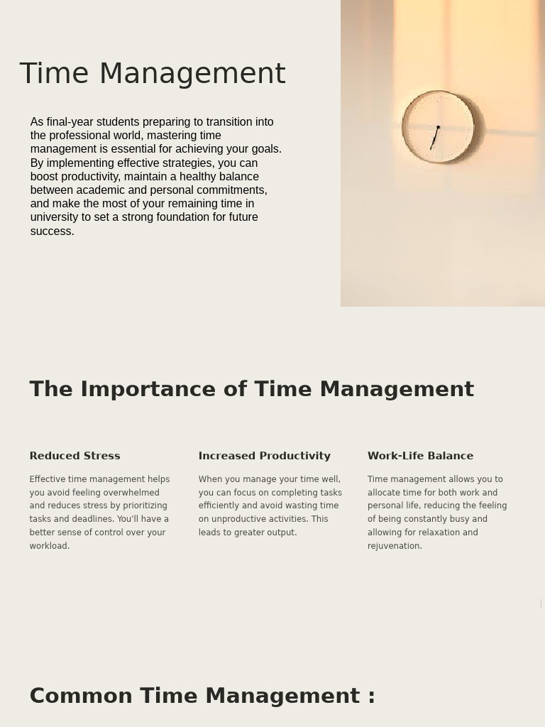 Time Management Strategies For Productivity and Work Life Balance | PDF ...