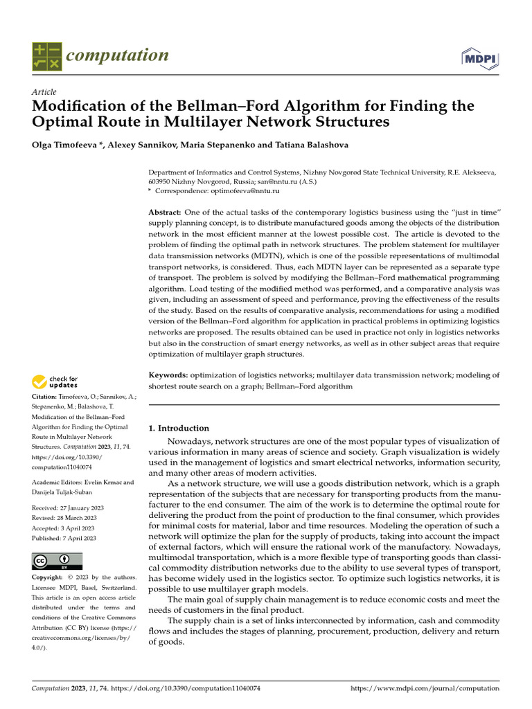 Modification of The Bellman-Ford Algorithm For Fin | PDF | Vertex ...