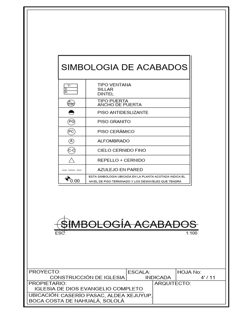 Simbología de Acabados en Construcción | PDF