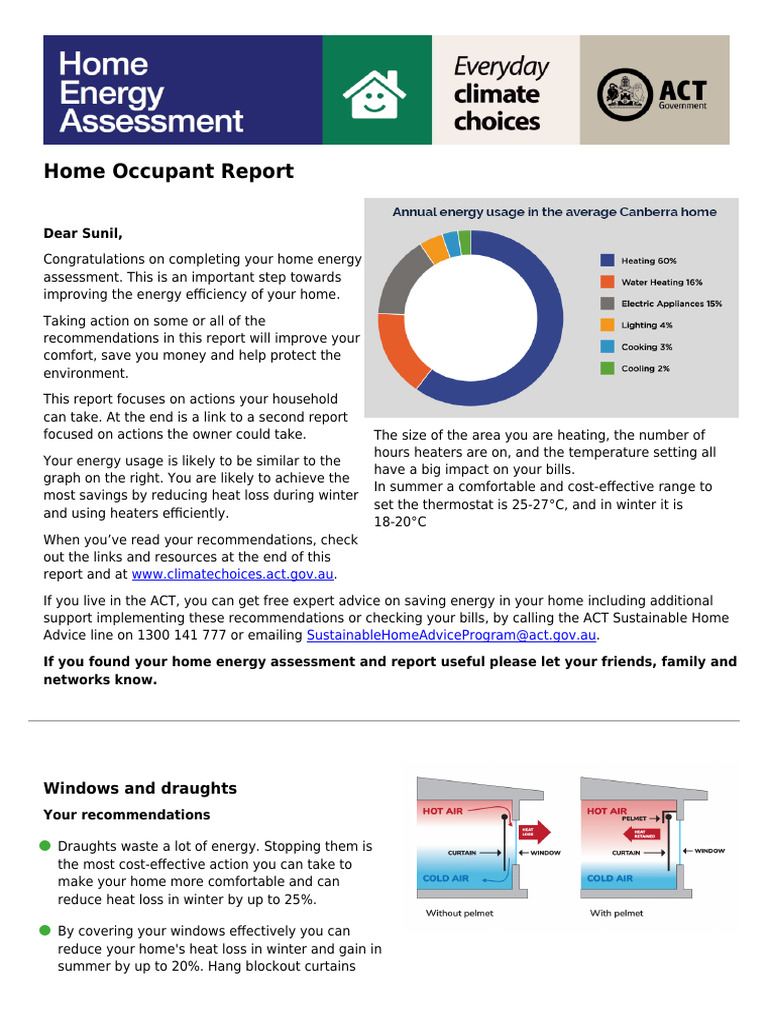 Home Energy Efficiency Recommendations | PDF | Air Conditioning | Window