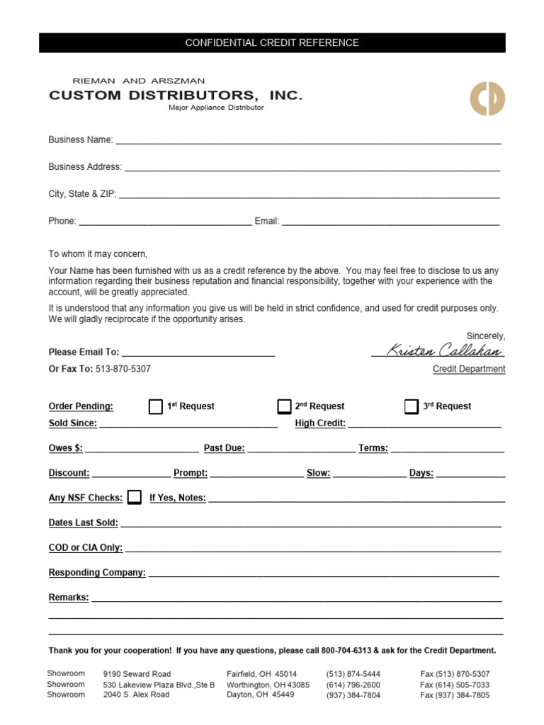 TRADE REF REQ - GRAY_00 | PDF