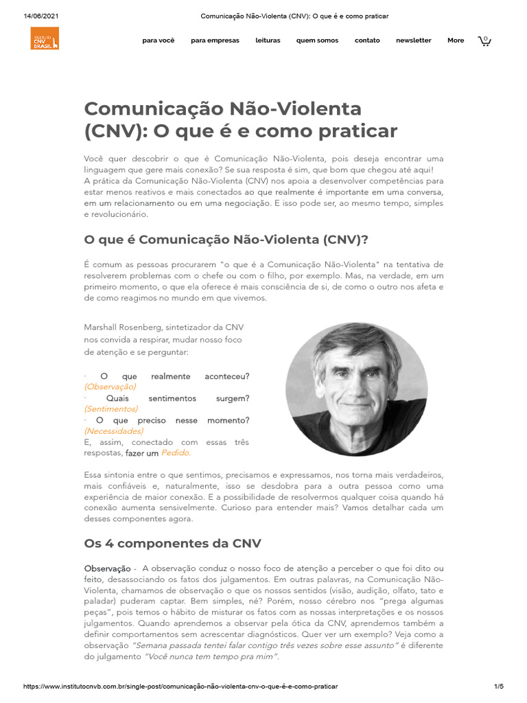 Princípios da Comunicação Não-Violenta | PDF | Comunicação | Empatia