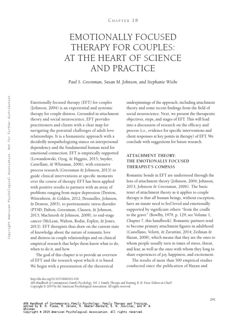APA Handbook Vol 3 CH 18 - Emotionally Focused Therapy For Couples ...